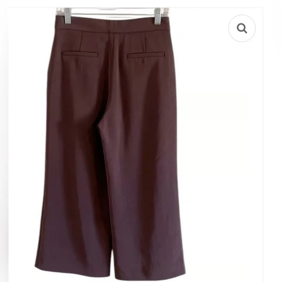 MM LAFLEUR Elegant Brown Women's The Pippa Pant Cropped Wide SZ 6 - Picture 4 of 8